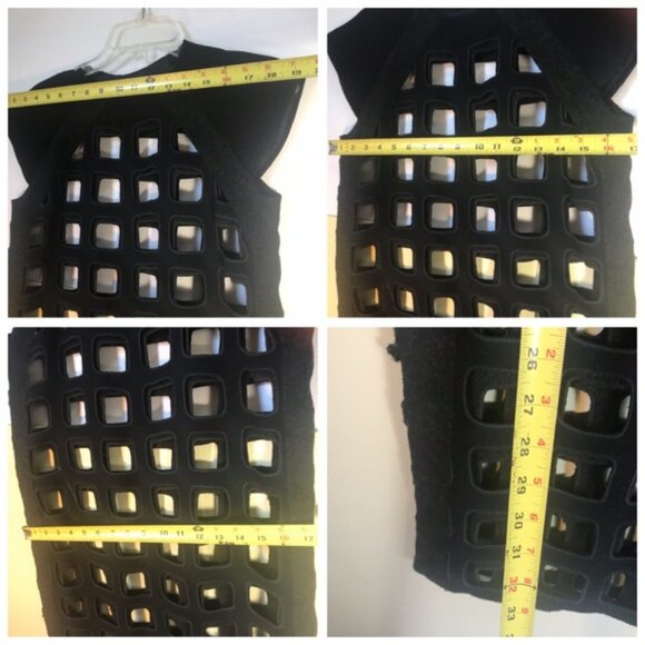 Miu Miu Runway Rare Cut Out Shift Dress Eyelet Embroidered Wool Blend Minimalist - Picture 16 of 16